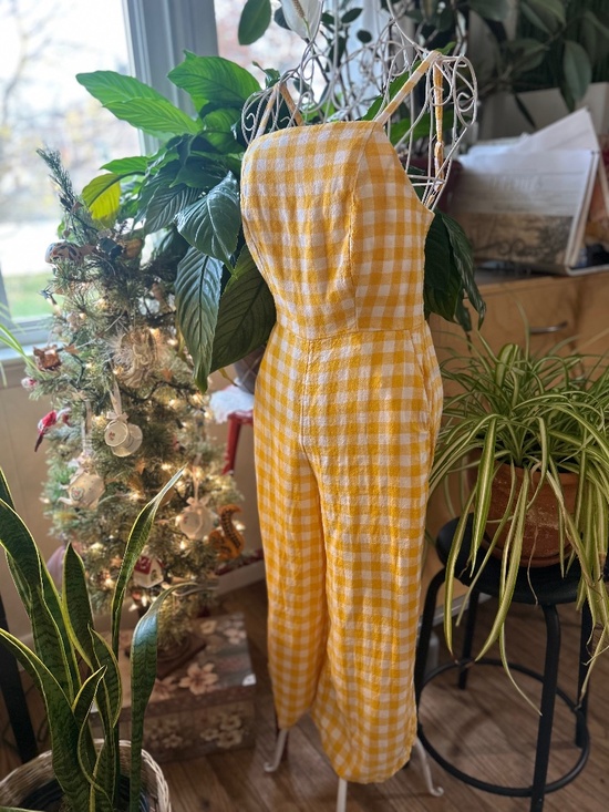 Old Navy yellow gingham jumpsuit - Picture 1 of 4